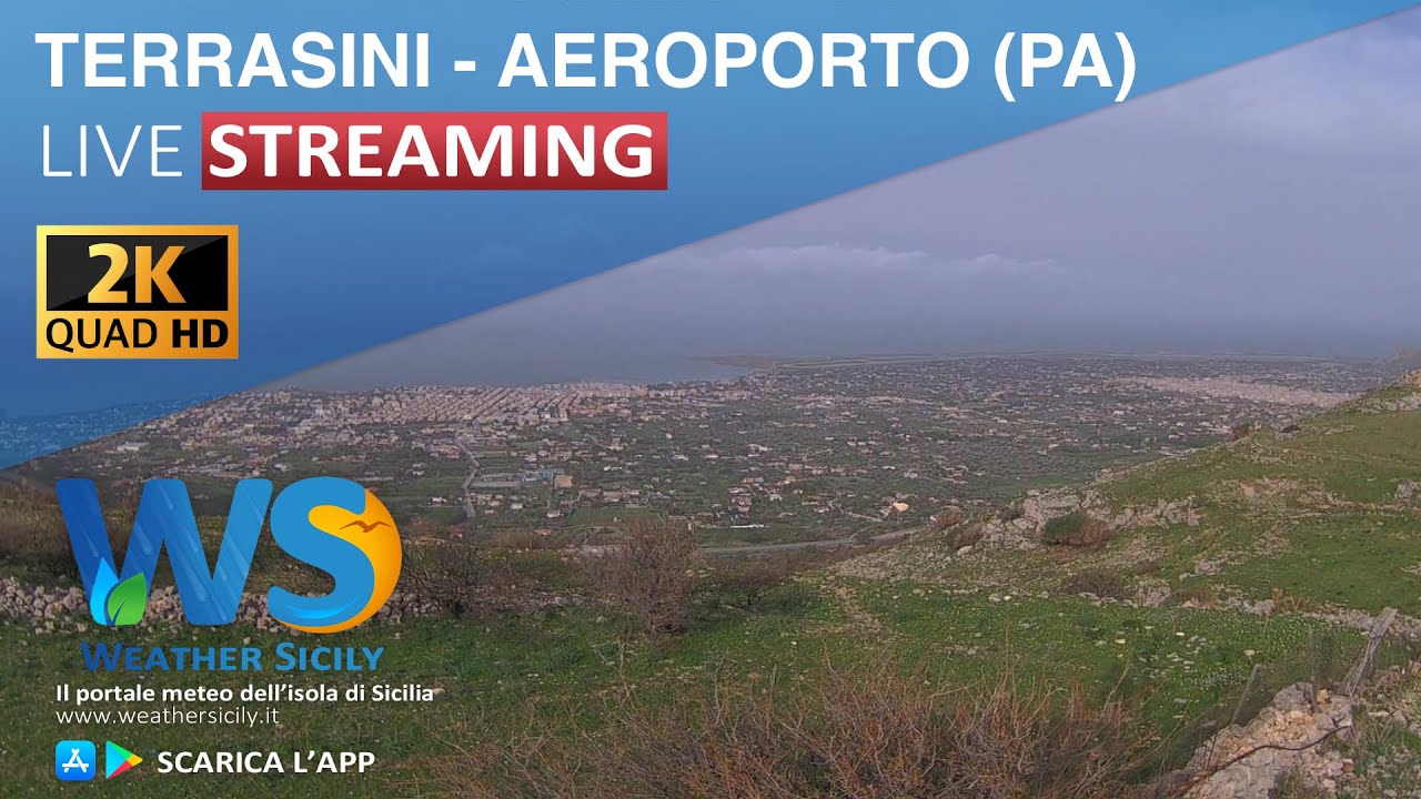 🔴 Pizzo Mircene live webcam - Panoramica Terrasini/Aeroporto Int. Palermo Falcone e Borsellino