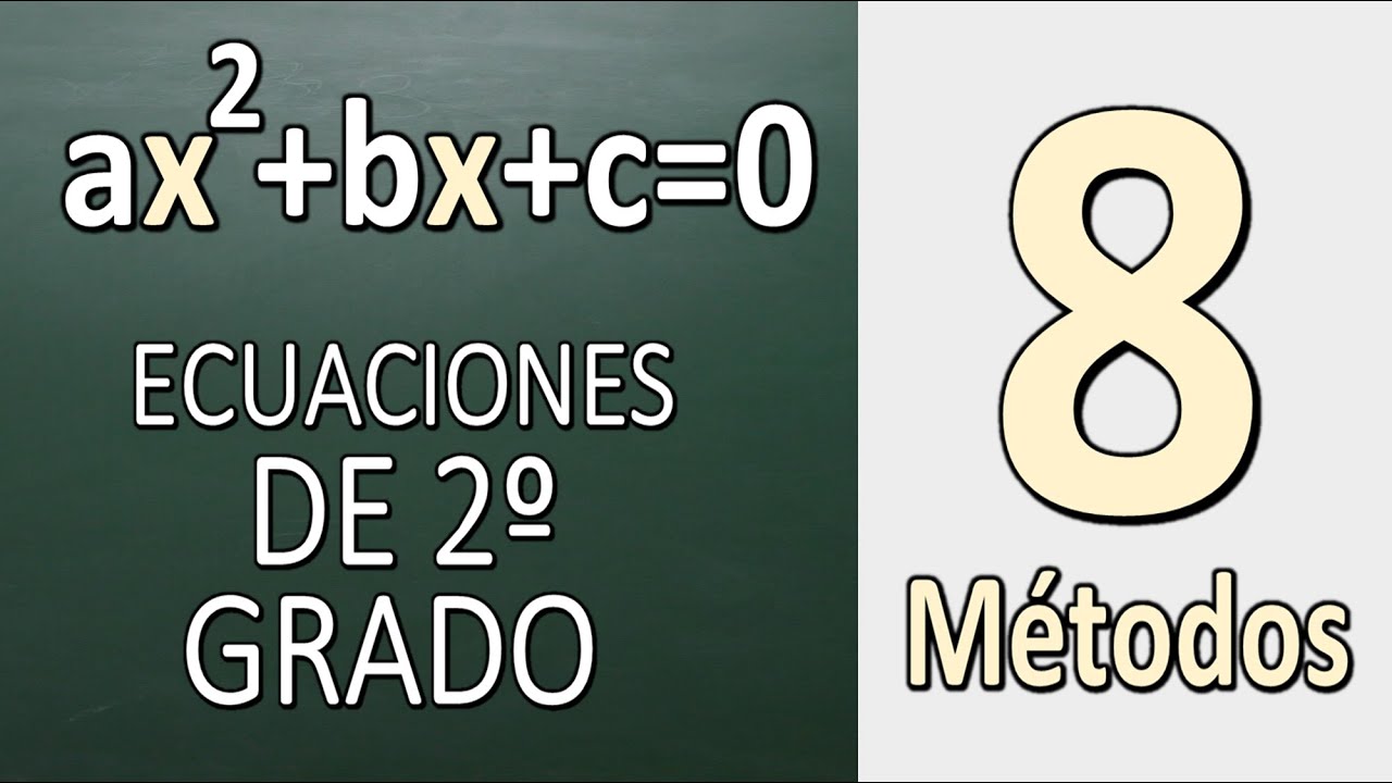 Ecuaciones de segundo grado. 8 MÉTODOS EXPLICADOS