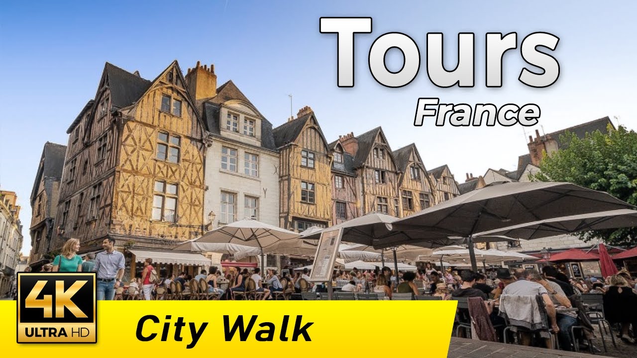 Tours, France - The Old Town | Walking Tour (4k UHD & 60 fps)