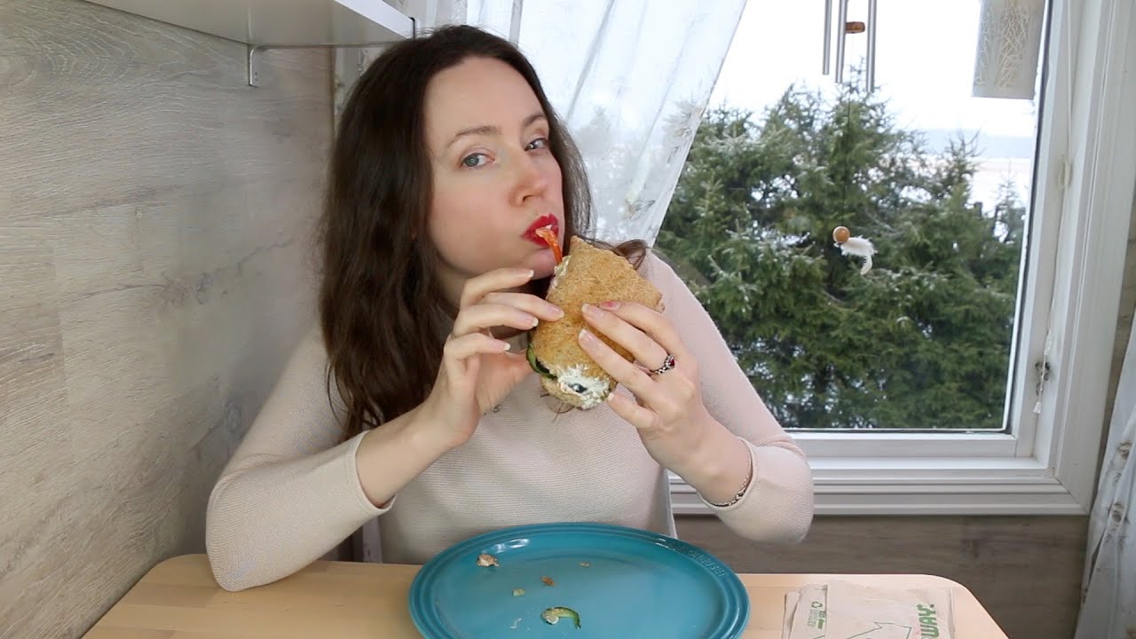 ASMR Whisper Eating Sounds | Subway & Cookie 🍪 Mukbang 먹방