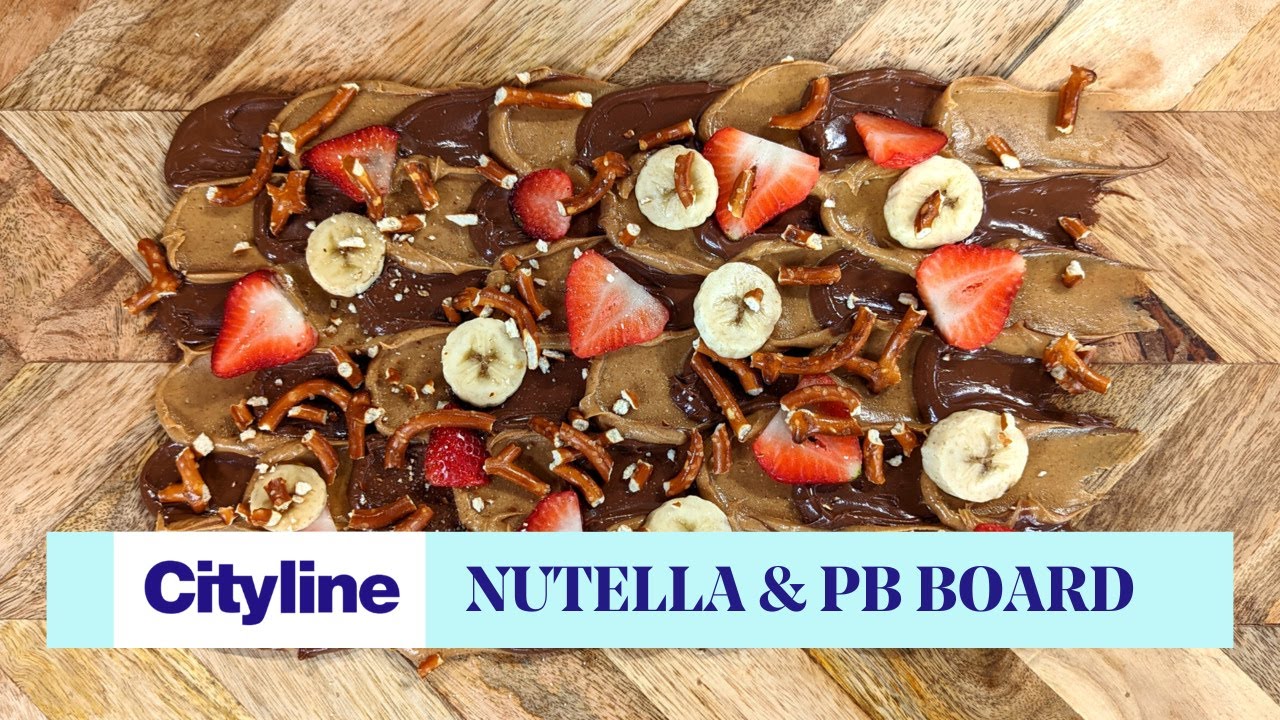 Nutella and peanut butter dessert board