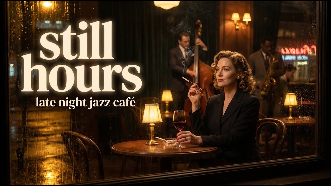 Late Night Jazz Café ☕ Rainy 1940s Bar | Smooth Vocal Jazz for Relaxing, Smoking & Night Vibes