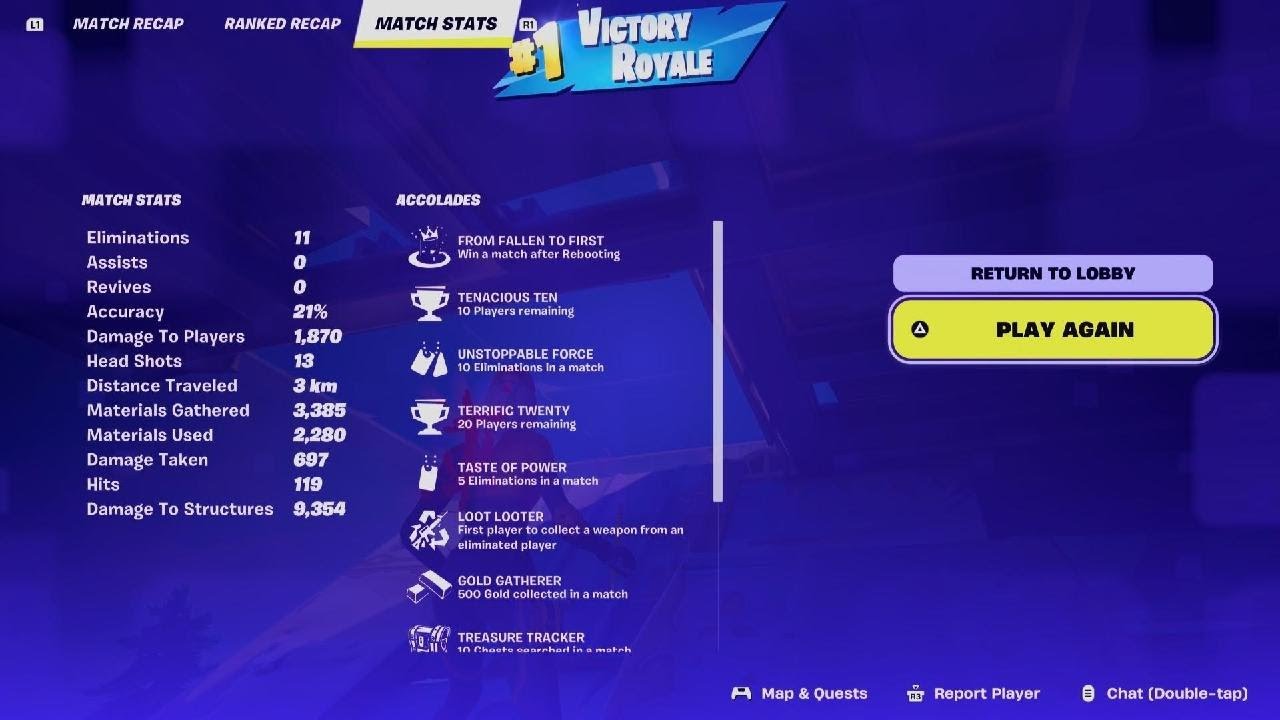 Fortnite BR ranked 13 kill win