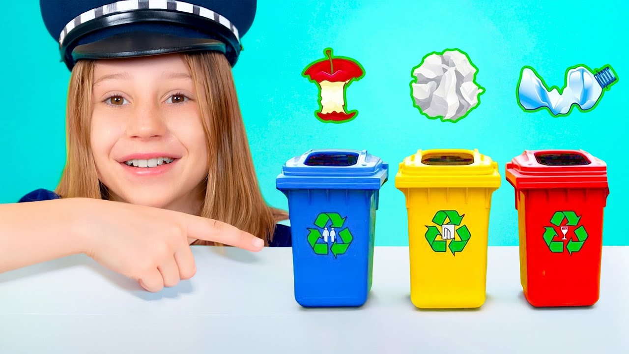 Nastya and friends are teaching kids how to sort waste