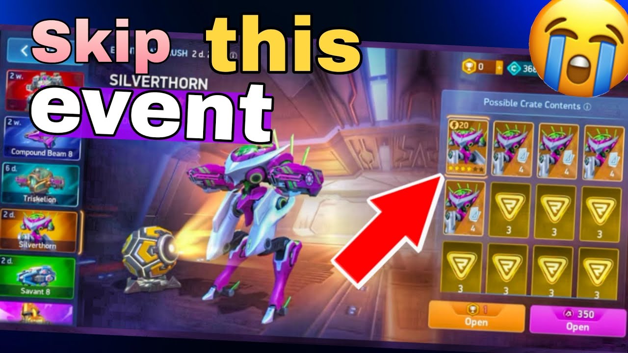 Don't buy silverthorn event 😡 in mech arena 1 spin luck free token skip event time in mech arena 