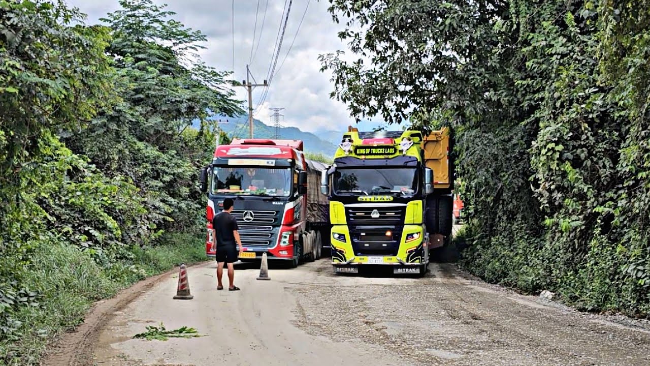 ນຳສົ່ງລົດ LCMG MT106 ນ້ຳຫນັກ 35 TON ຈາກຊາຍແດນຈີນບໍ່ເຕ່ນໄປບໍ່ຖ່ານຫີນກະລຶມ EP2 บ่อเต็นไปกลึม