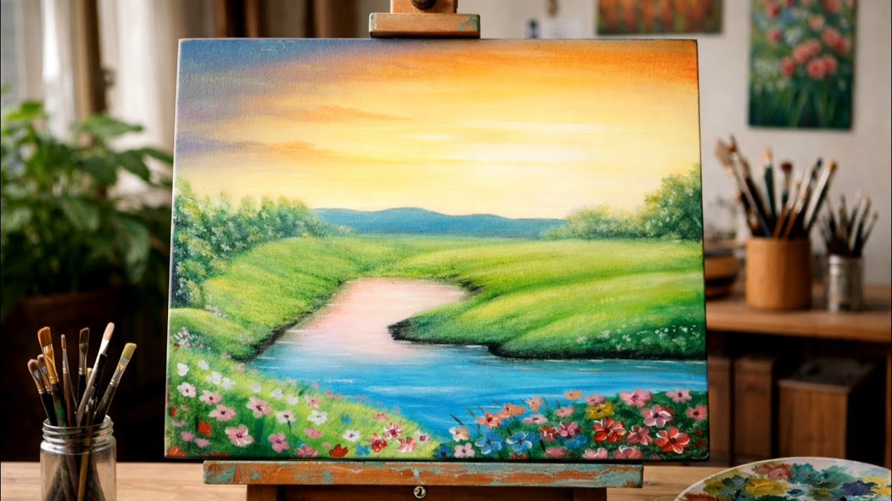 Acrylic Painting Tutorial  Slow dan Relaxsing