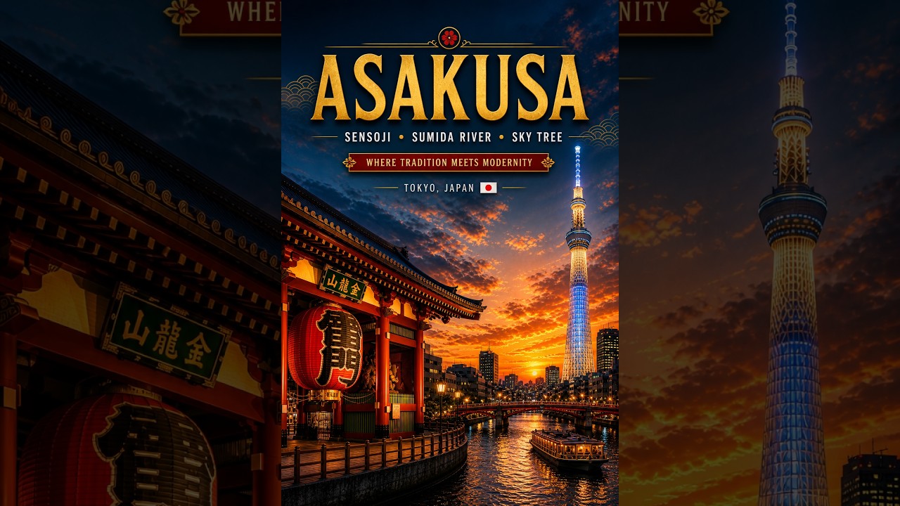 Asakusa Documentary 🇯🇵 | Sensoji Temple, Sumida River & Skytree #Asakusa #Sensoji #skytree #shorts