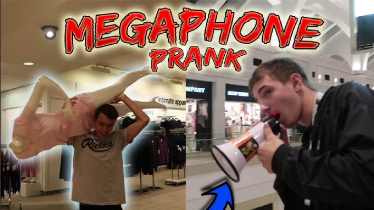 MEGAPHONE IN THE MALL PRANK! (GONE WRONG)