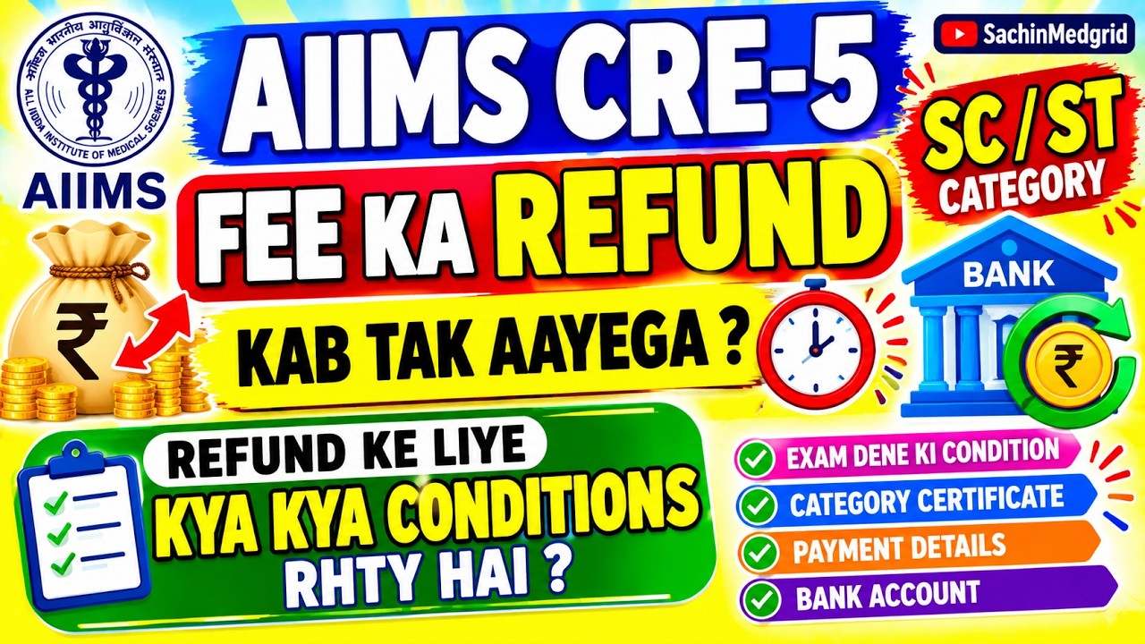 AIIMS CRE 5 SC/ST Fee Refund 2026 🔥 When Will You Get Your Money? How Long Will It Take & Refund ...