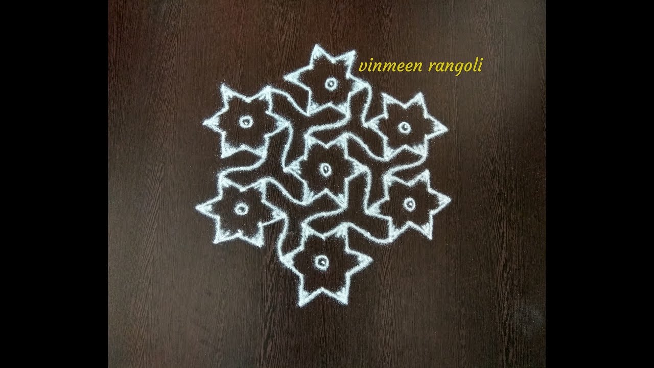 Rangoli kolam designs with dots/Beginners rangoli design with dots/Easy rangoli designs with dots