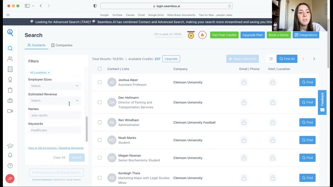 Individual Search on Seamless.AI
