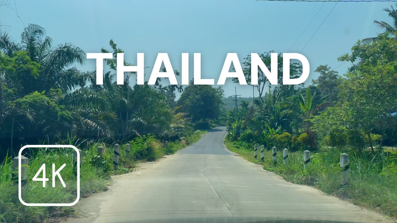 Thailand 4K - Countryside Drive - Rural Road 🇹🇭