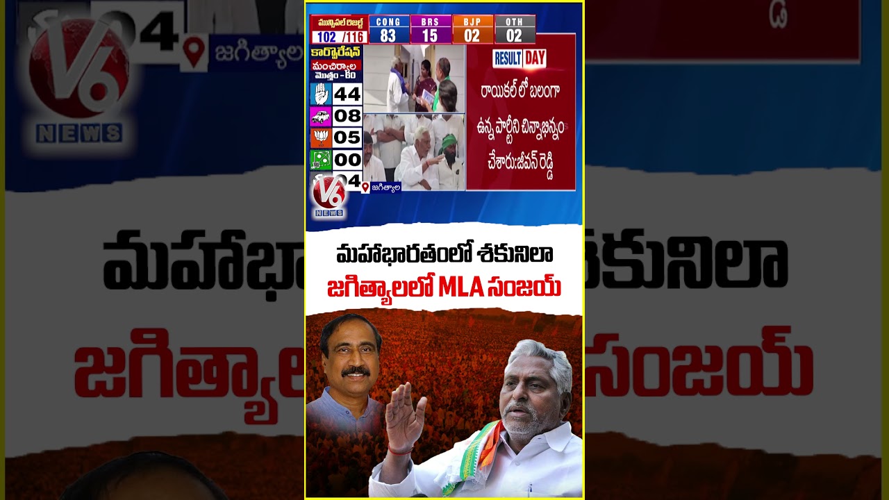 Congress Senior Jeevan Reddy sensational comments On MLA sanjay | V6 News