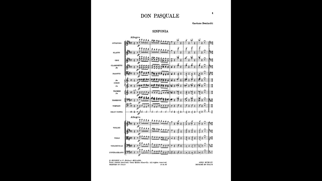 Donizetti: Don Pasquale Overture (Score)