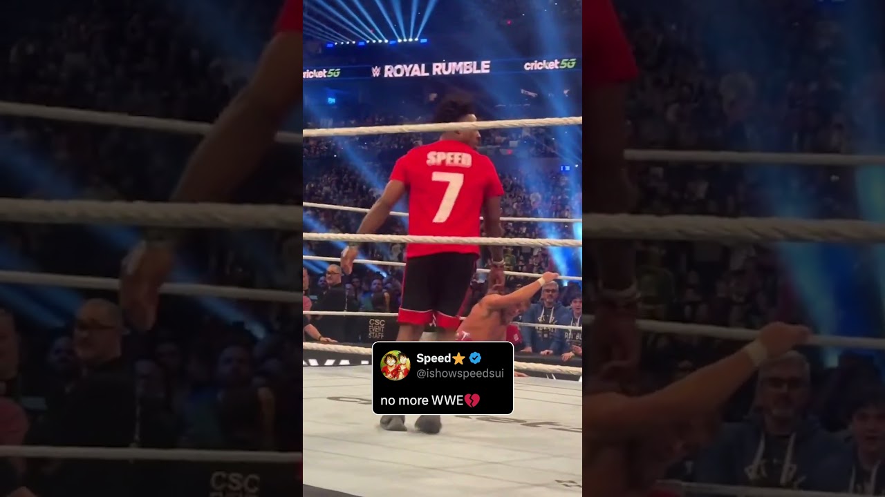 Speed's Royal Rumble debut didn't go to plan 😬 (via @IShowSpeed)
