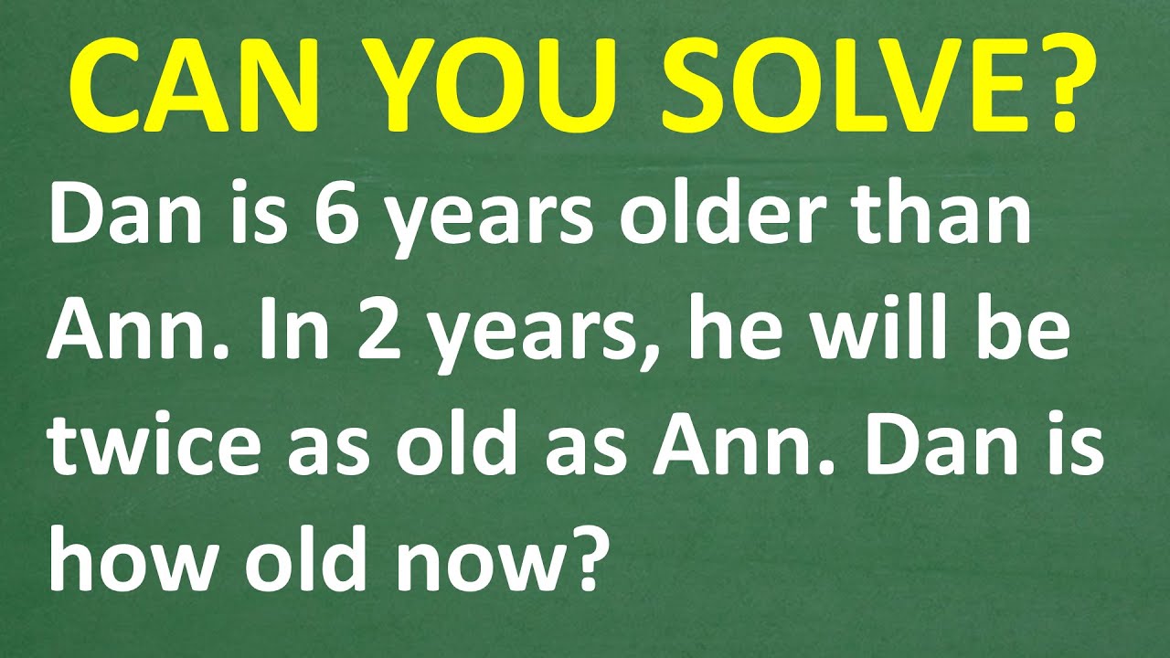 How Old Is Dan? Solving an Age Word Problem