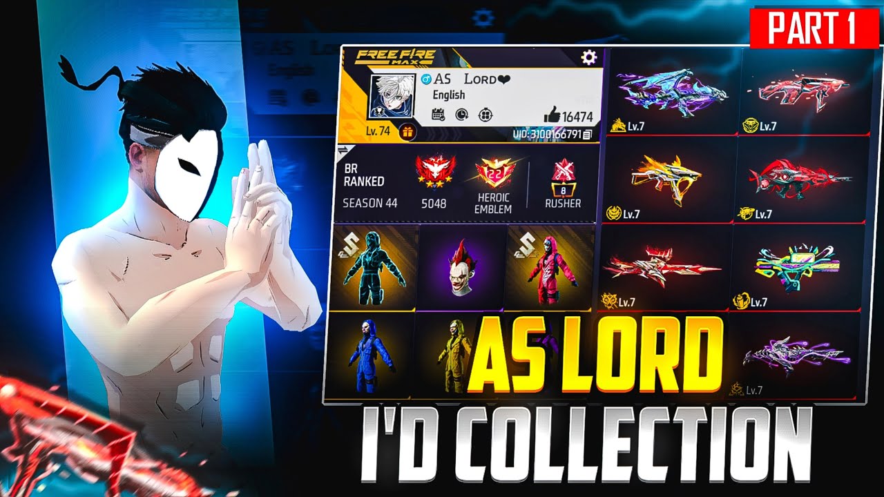 AS Lord Id Collection Reveal 😱 India Server Best ID ❓ Jeevan Gaming (Part - 1)