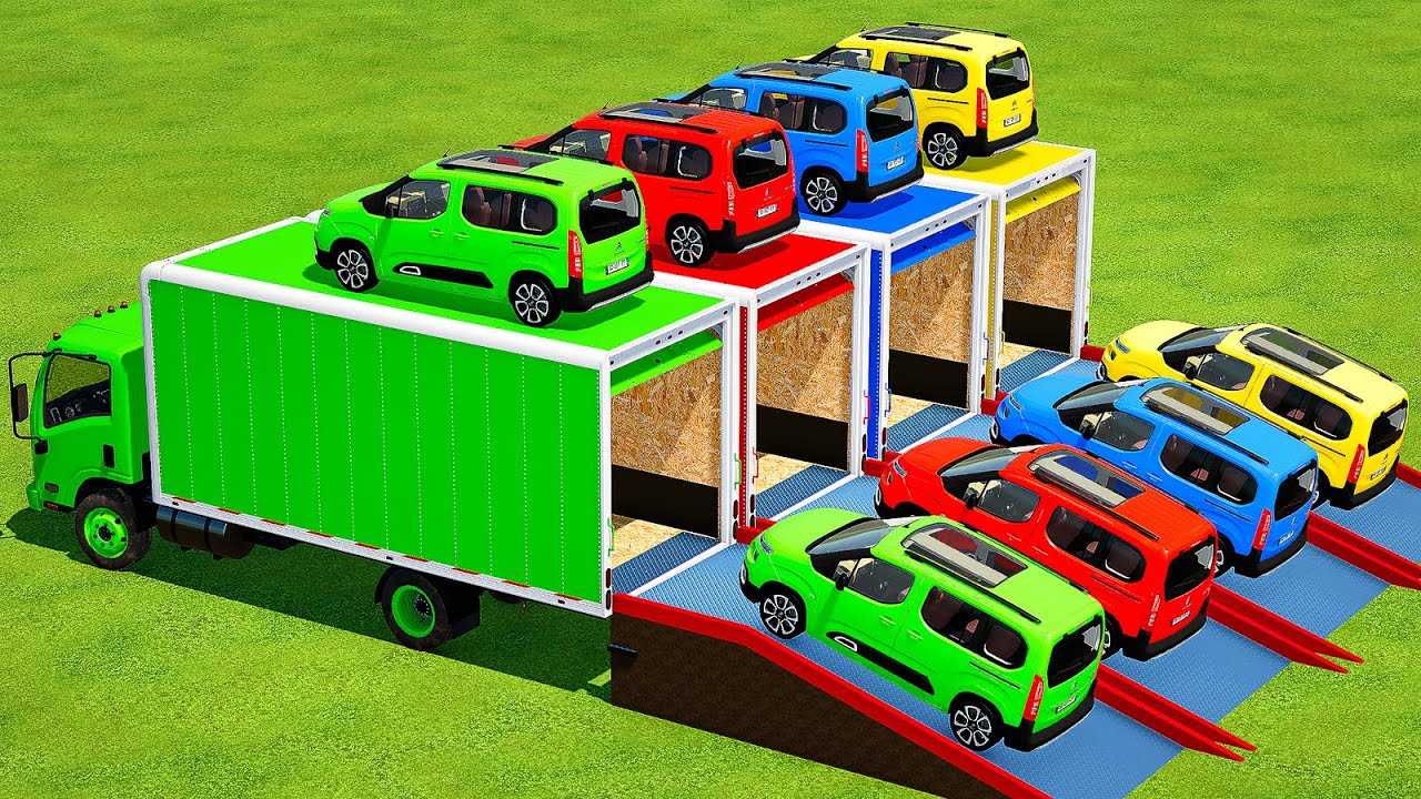 PLOWING & TRANSPORTING CITROEN BERLINGO WITH ISUZU TRUCKS - Farming Simulator 22