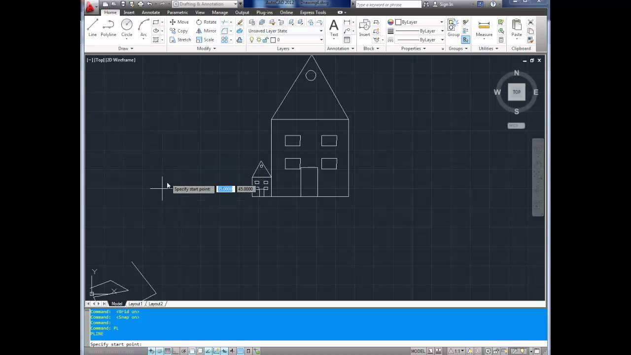 Autocad Tutorial; Basics Pt5 Grid, Osnap, Polar Tracking and Snaps explained