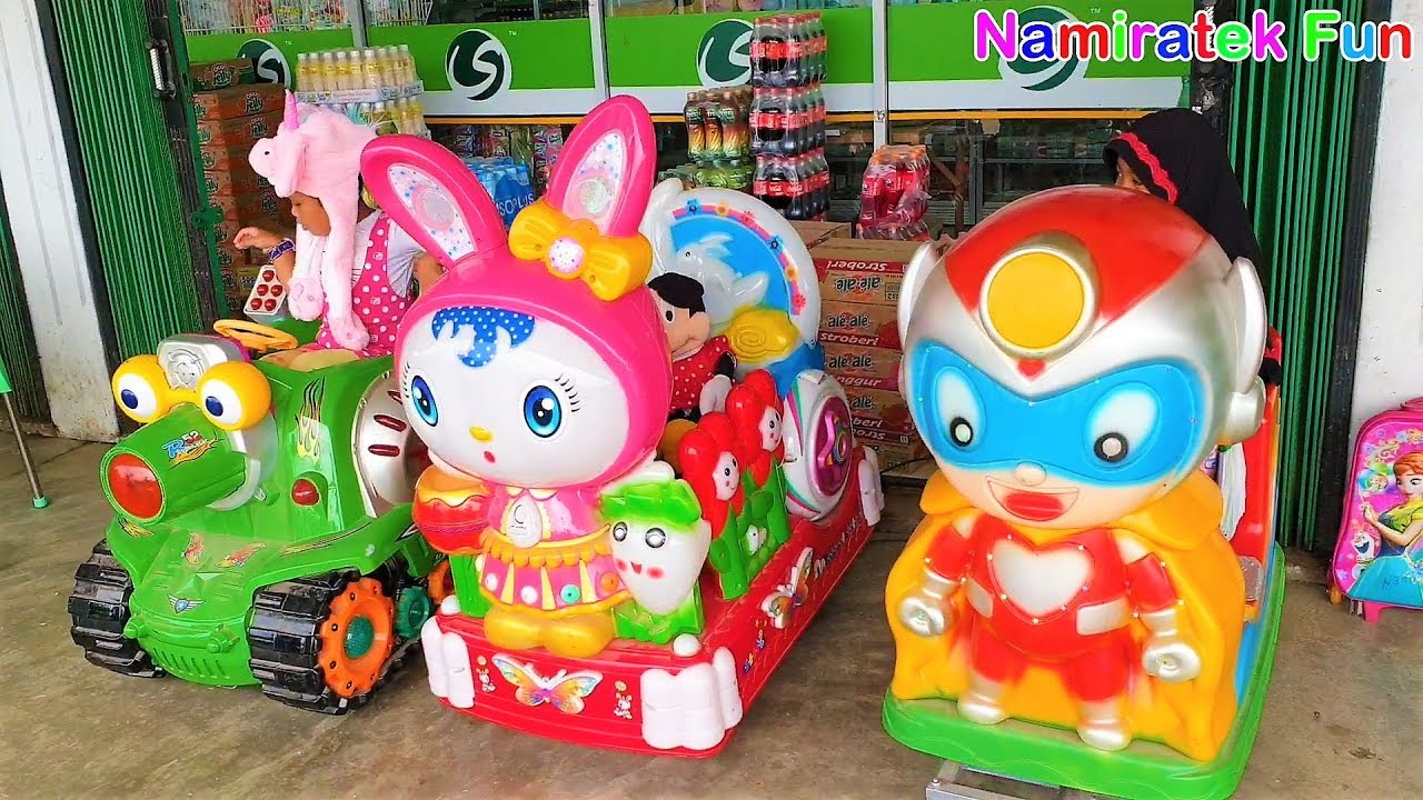 Namiratek Fun Bermain Mainan Anak Naik Odong Odong Bawa Boneka mini Mouse di Outdoor Playground