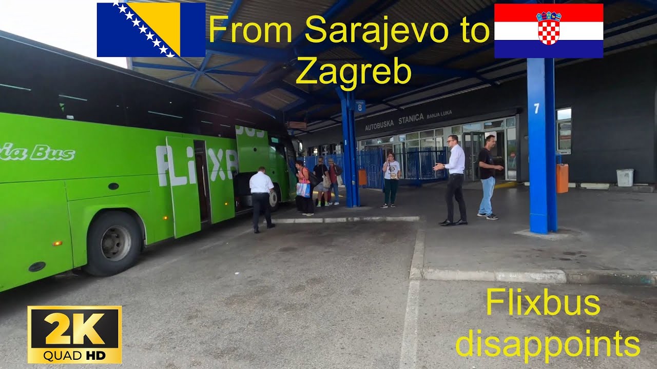 Sarajevo🇧🇦 to Zagreb🇭🇷 - Flixbus locked toilet on bus- Balkan Tour - Croatia🇭🇷 - 2K