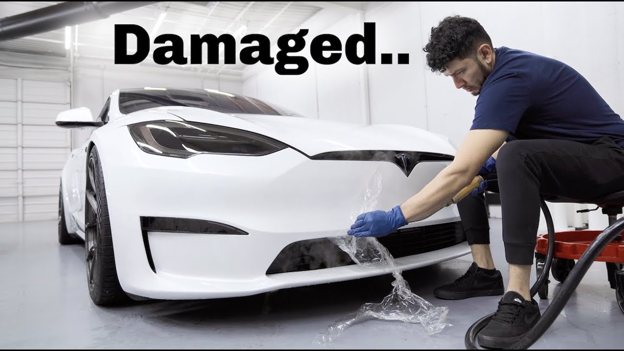 Fixing Damaged PPF on a Tesla Plaid! | Paint Protection FIlm Install