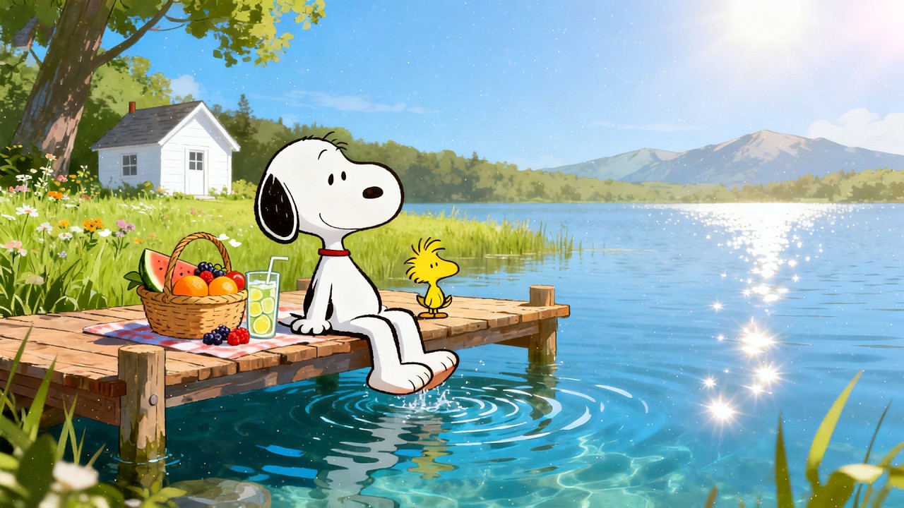 ☀️ Snoopy&rsquo;s Summer Lakeside Picnic 🌊 Chill Lofi Beats for Relax, Study & Peaceful Days