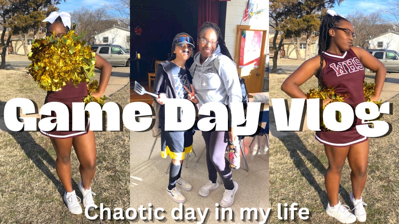 GAME DAY VLOG 📣 + School, Cheer, Announcements (Game footage included)