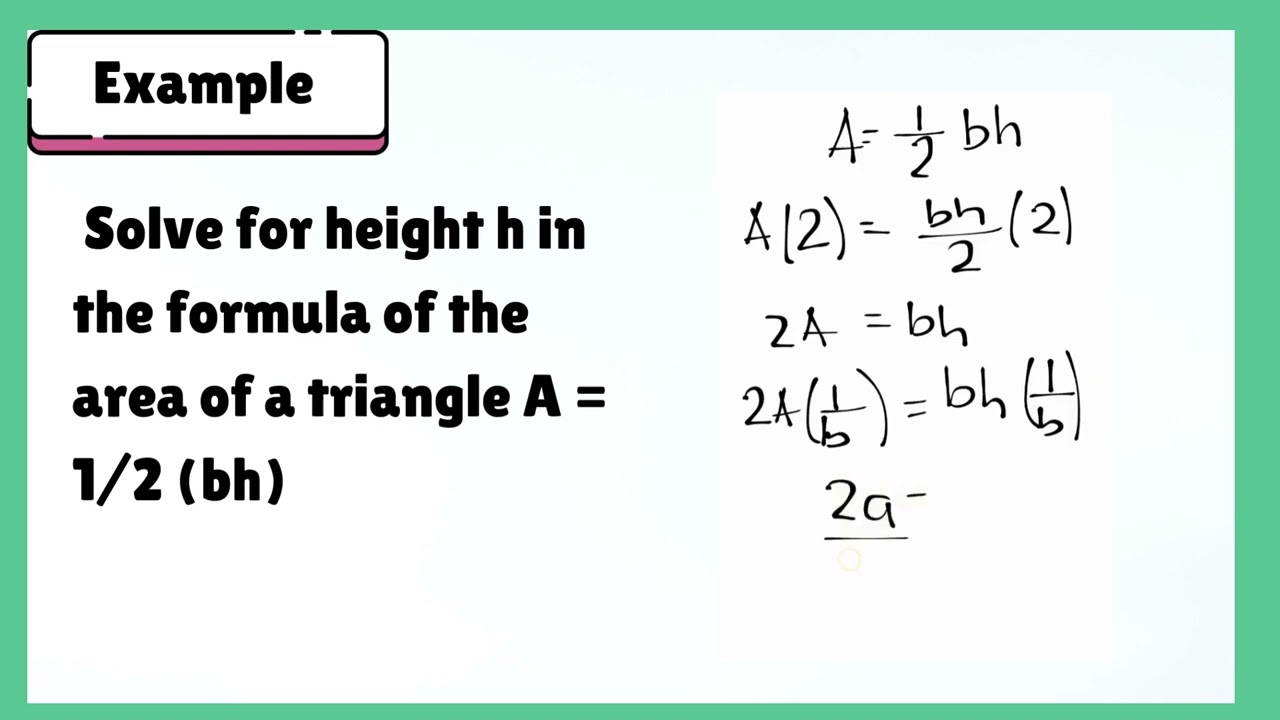 MATH 7 QUARTER 4 WEEK 5 Solving Literal Equations