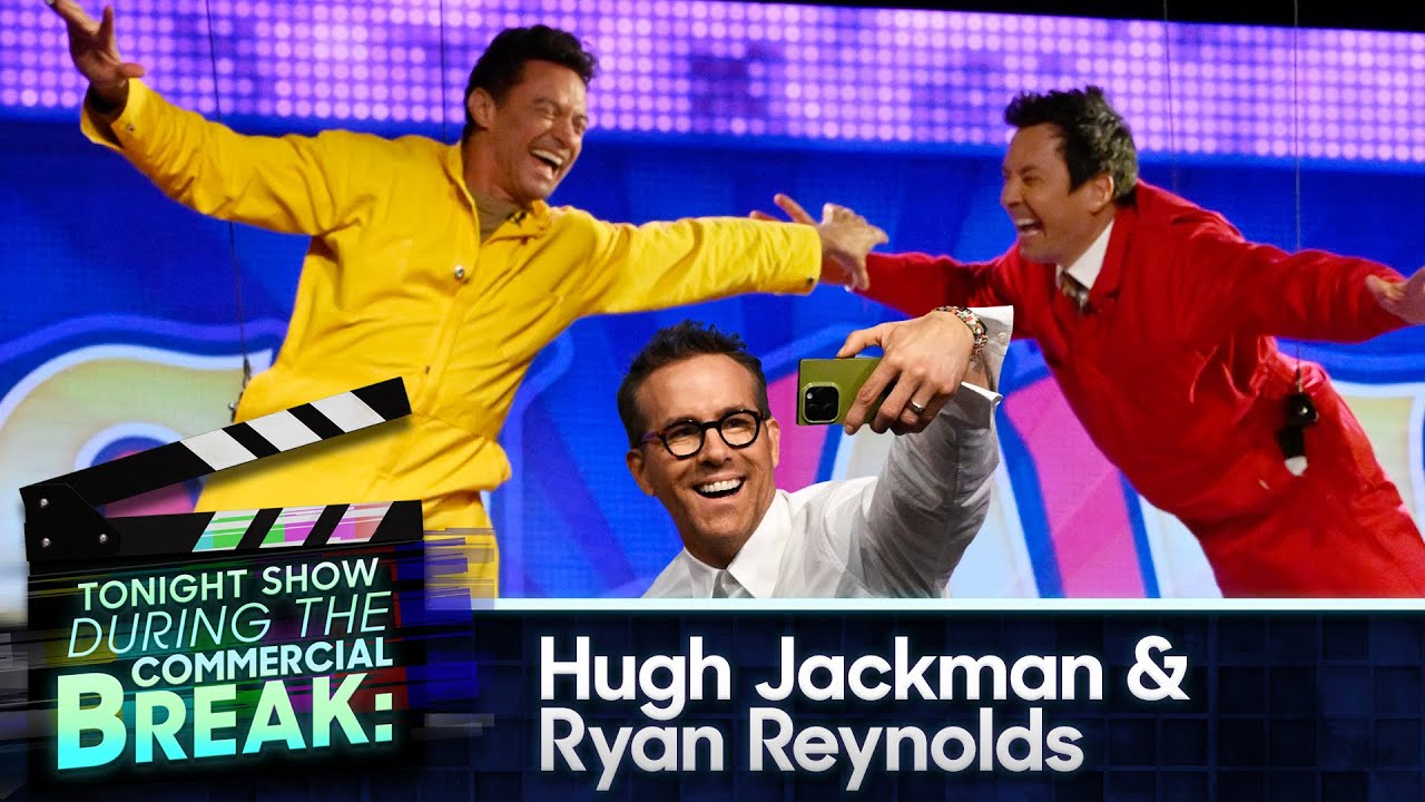 Ryan Reynolds Crashes Hugh Jackman & Jimmy's Game to Take Selfies During Commercial Break