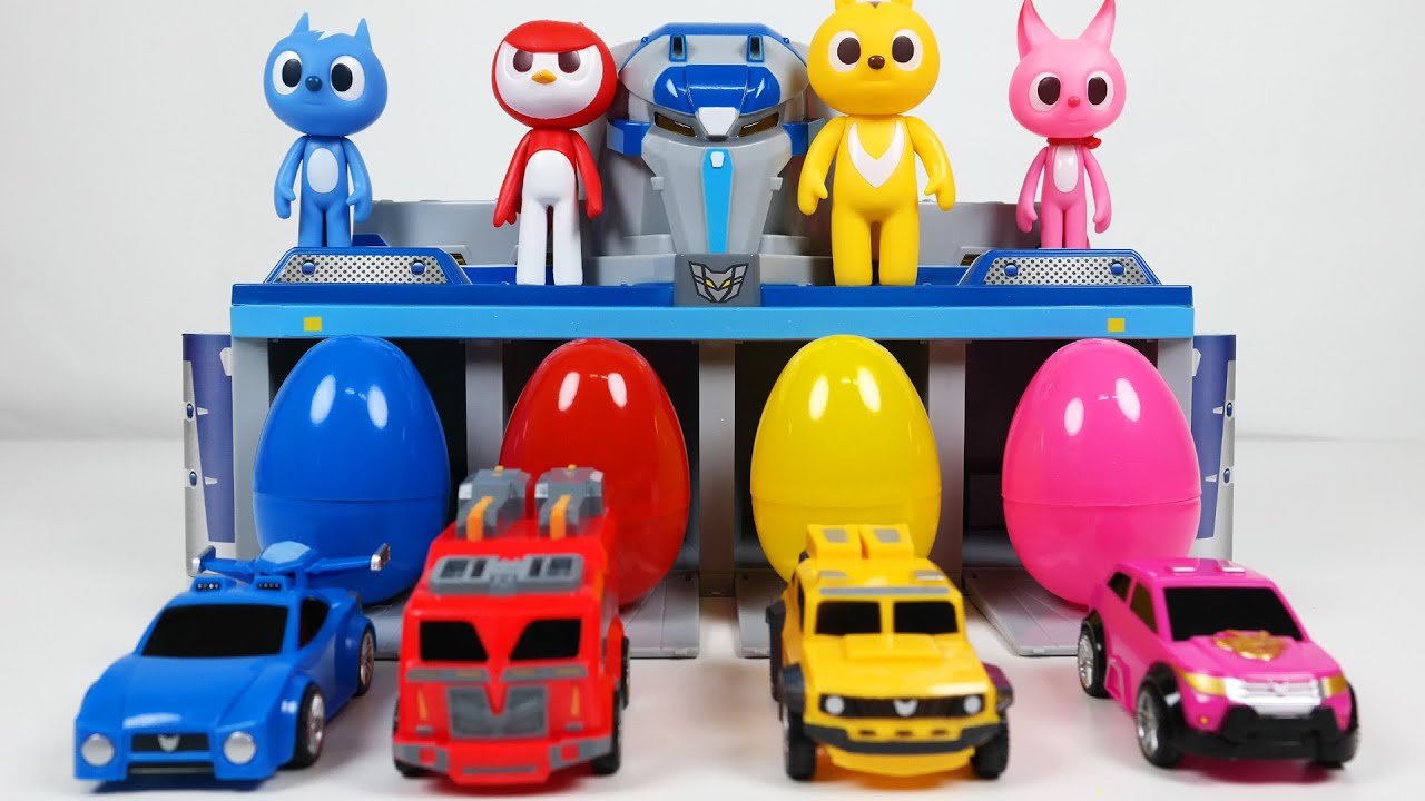 최강전사 미니특공대 출동본부 장난감과 알까기 놀이(Miniforce Rescue Center& Force Car Toys Surprise Eggs)