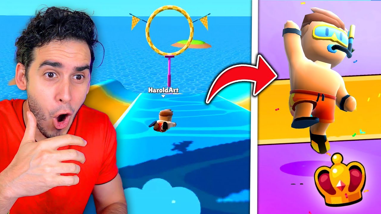 GANO LA PARTIDA CONTRA UN JUGADOR QUE TIENE 115 CORONAS EN STUMBLE GUYS ! HaroldArtistPlay