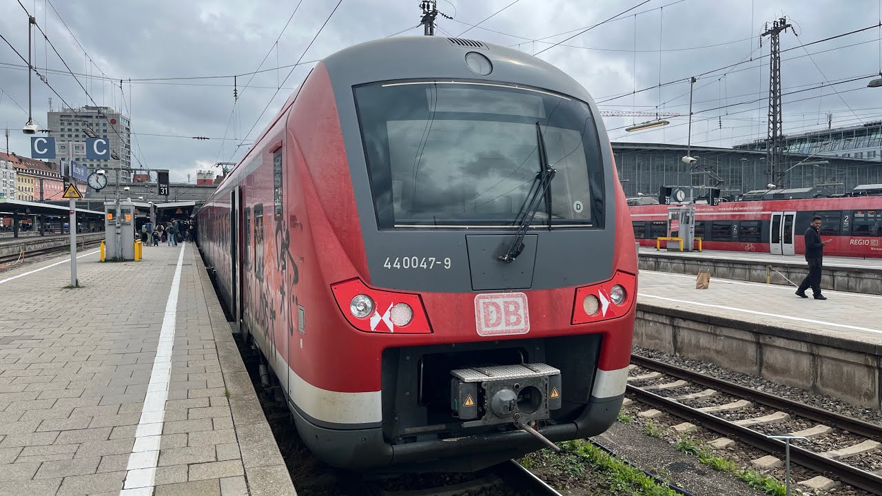 Mit der BR 440 Als RB 74 von Buchloe nach München Hbf mit Vollgas 160 Km/h