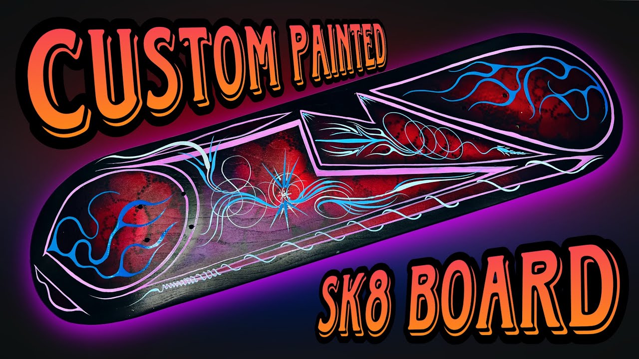 Custom Paint & Pinstriped Skateboard by Seth Williams