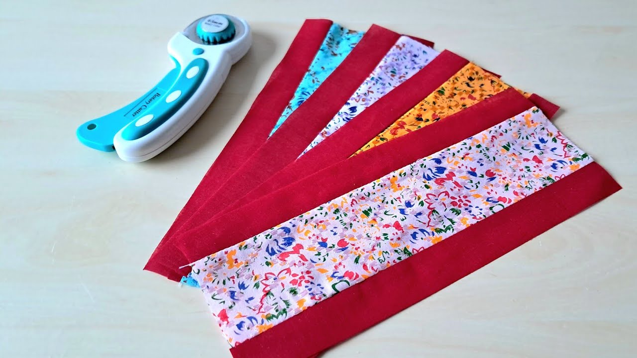 How to turn fabric strips into modern quilt‼️patchwork quilting.