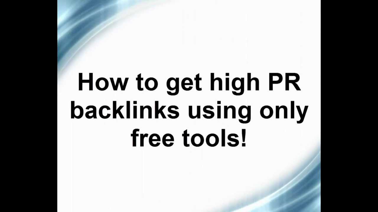 High PR backlinks tutorial