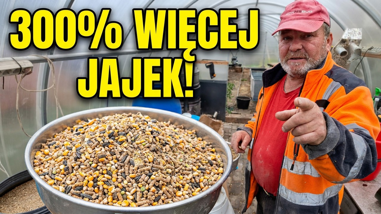 Domowa produkcja paszy dla kur. Home production of feed for chickens.