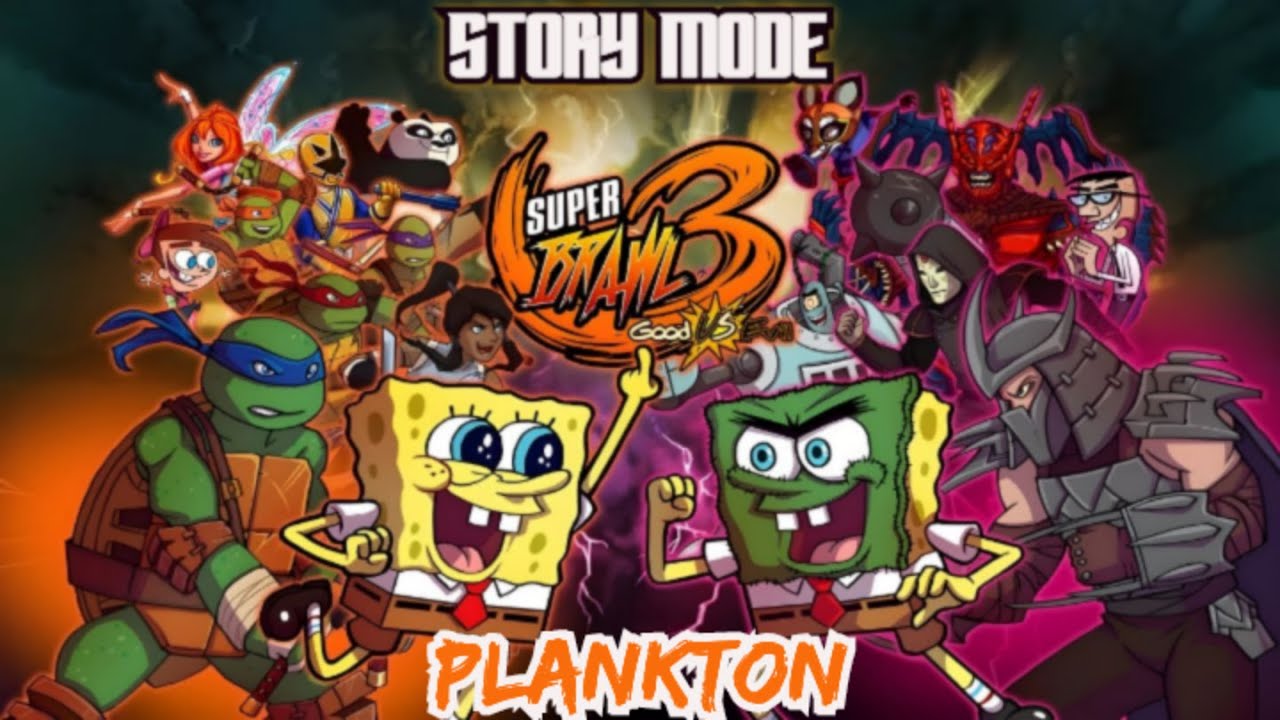 Super Brawl 3 Good VS Evil Story Mode (Plankton)