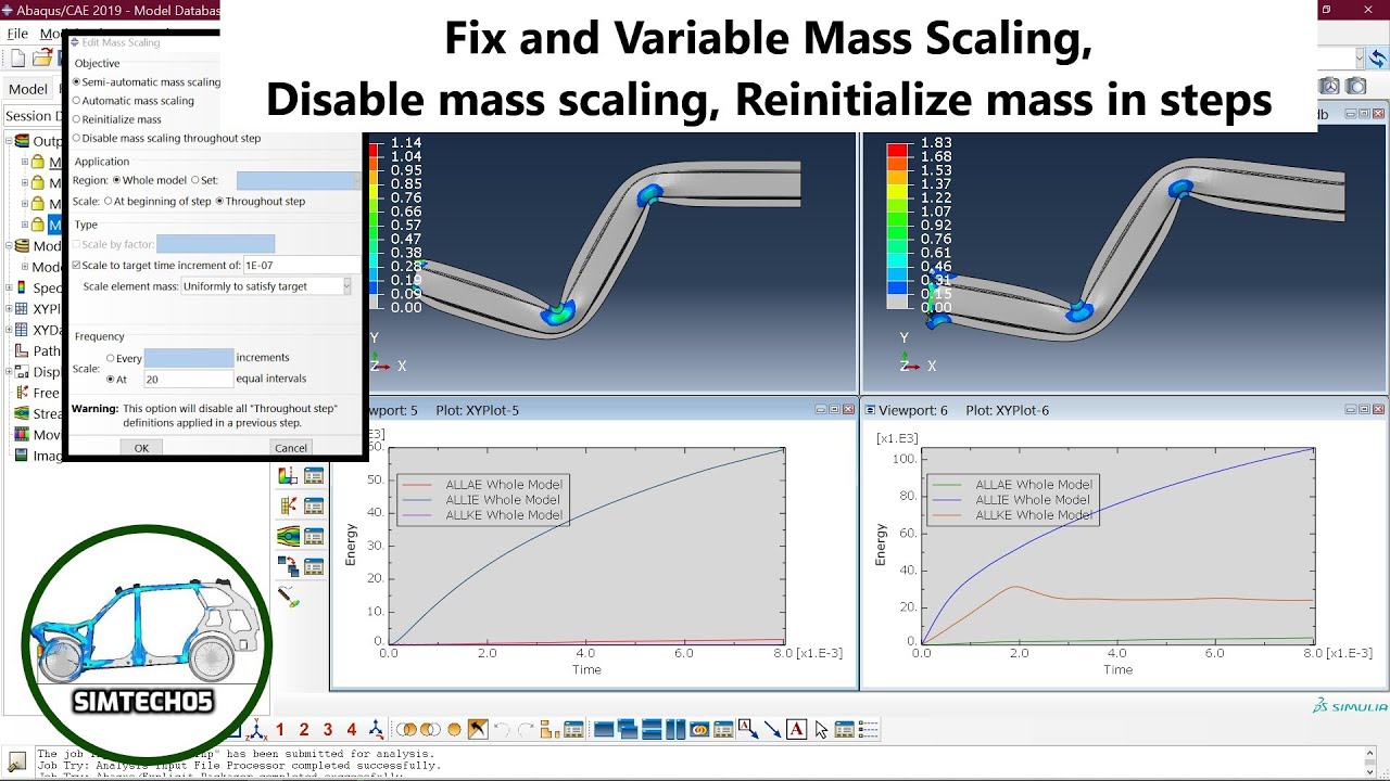 Quasi Static Analysis in Abaqus/FEA, Part - 02 Mass scaling