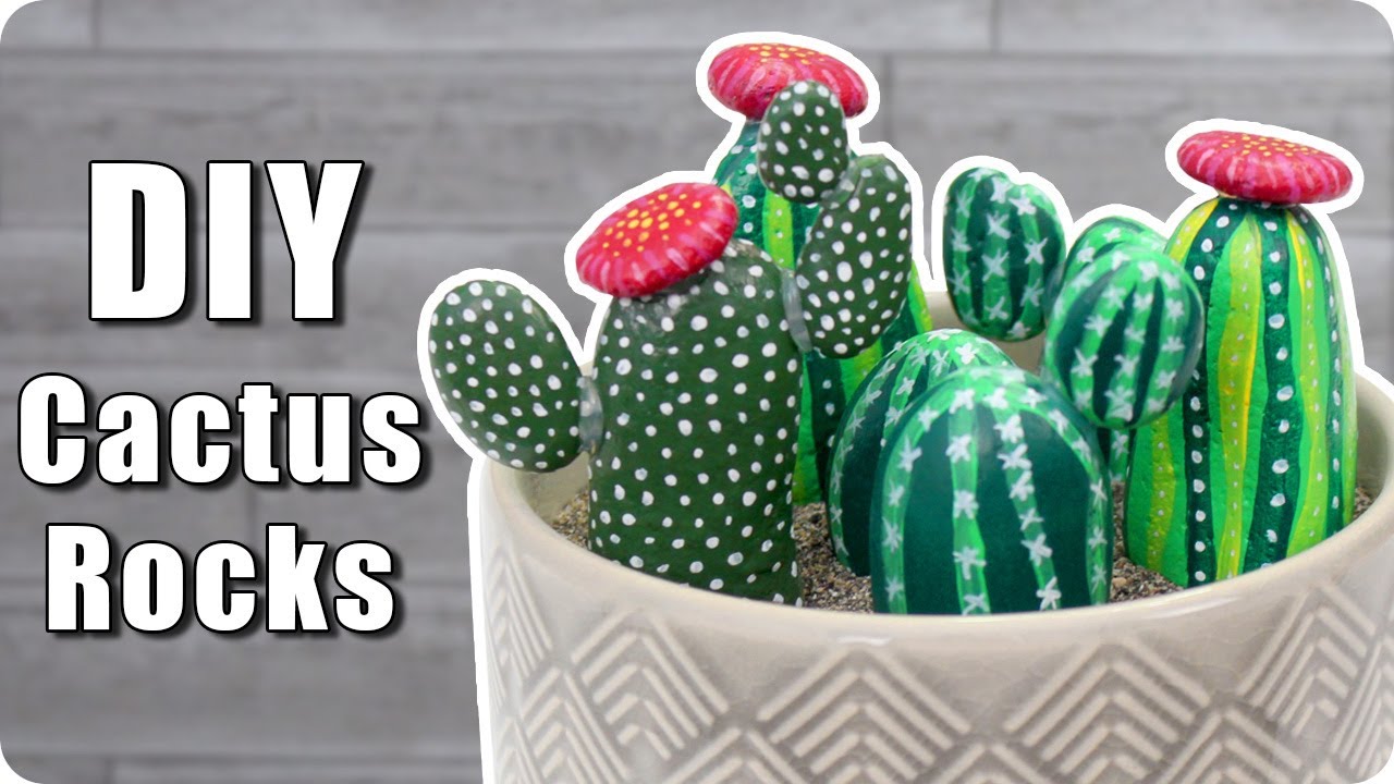 DIY Painted Cactus Rocks
