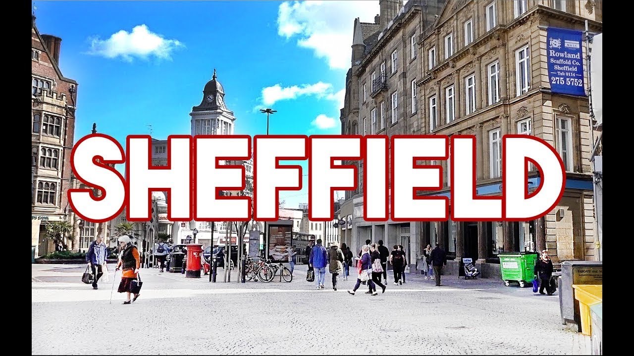 SHEFFIELD CITY TOUR | Fargate in Sheffield City Centre showing shops and people shopping