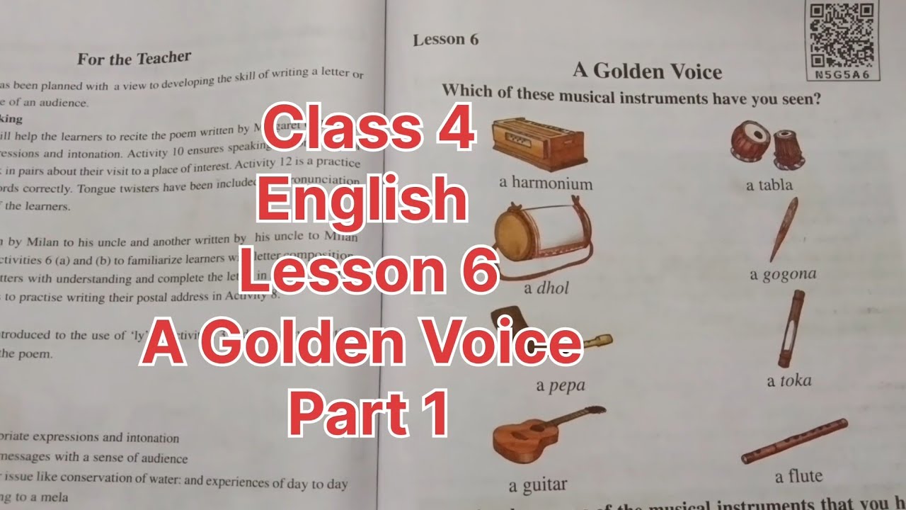 Class 4/ English/Assamese Medium/Lesson 6/ A Golden Voice/ Part 1 #scert #english 
