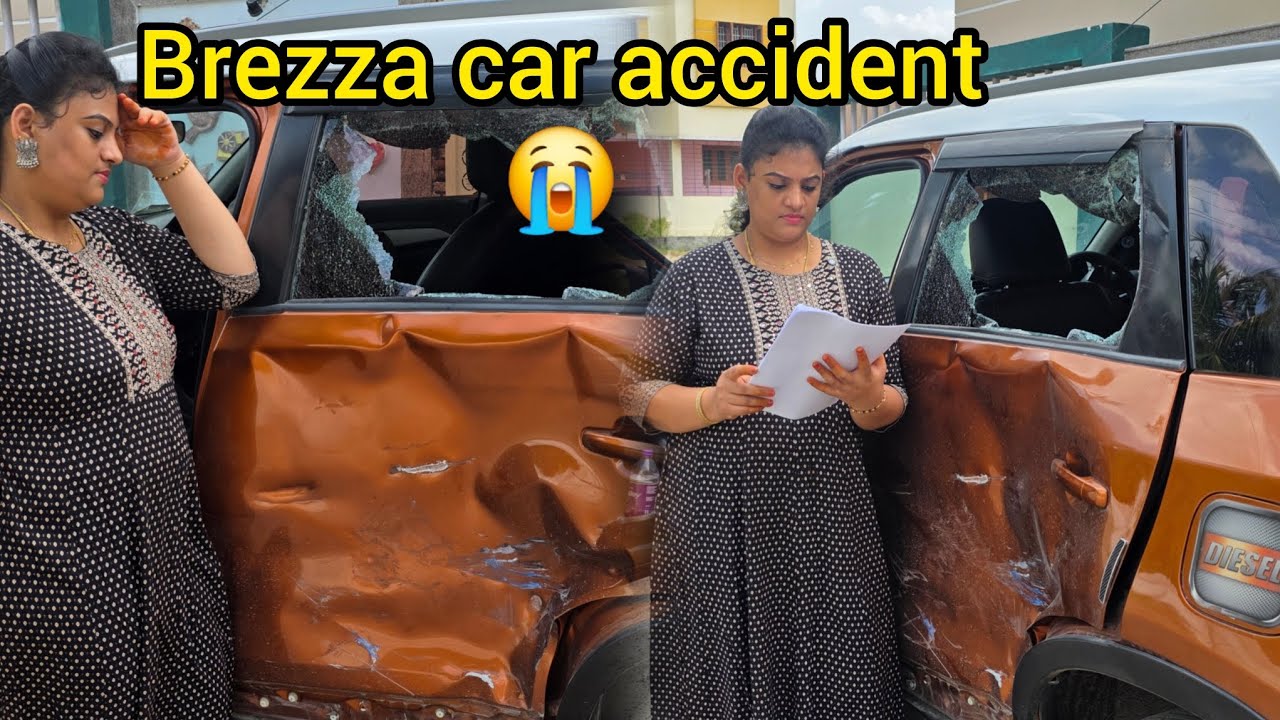 நம்ம Brezza car accident 😭|நமக்கு மட்டும் ஏன் இப்படி எல்லாம் நடக்குது|vanitha saravanan vlogs