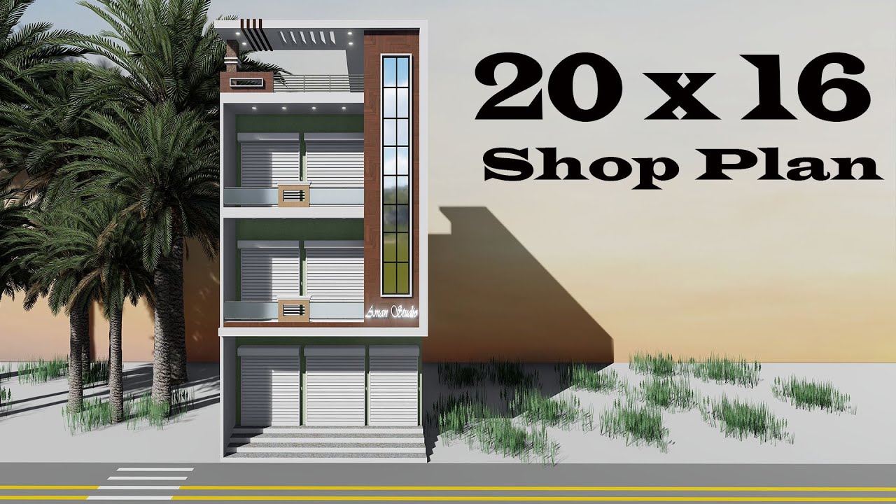 20 BY 16 SHOP PLAN , 20X16 MARKET HOUSE PLAN , 20*16 SHOP DESIGN