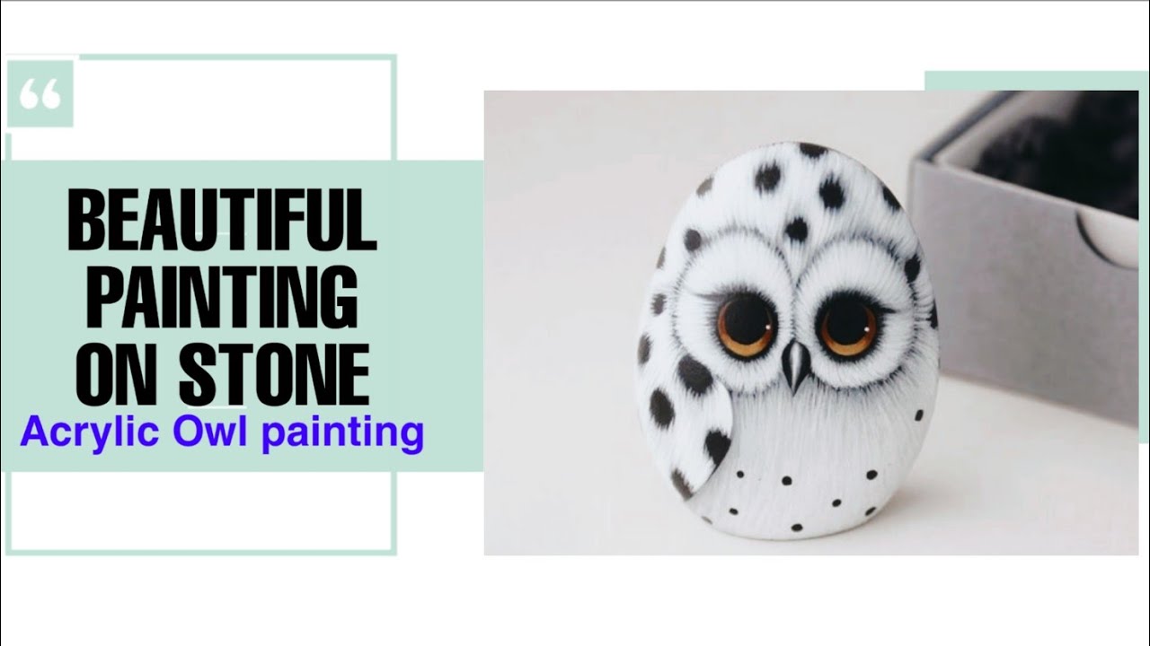 Stone Painting Idea /Animal on stone / Acrylic painting #024