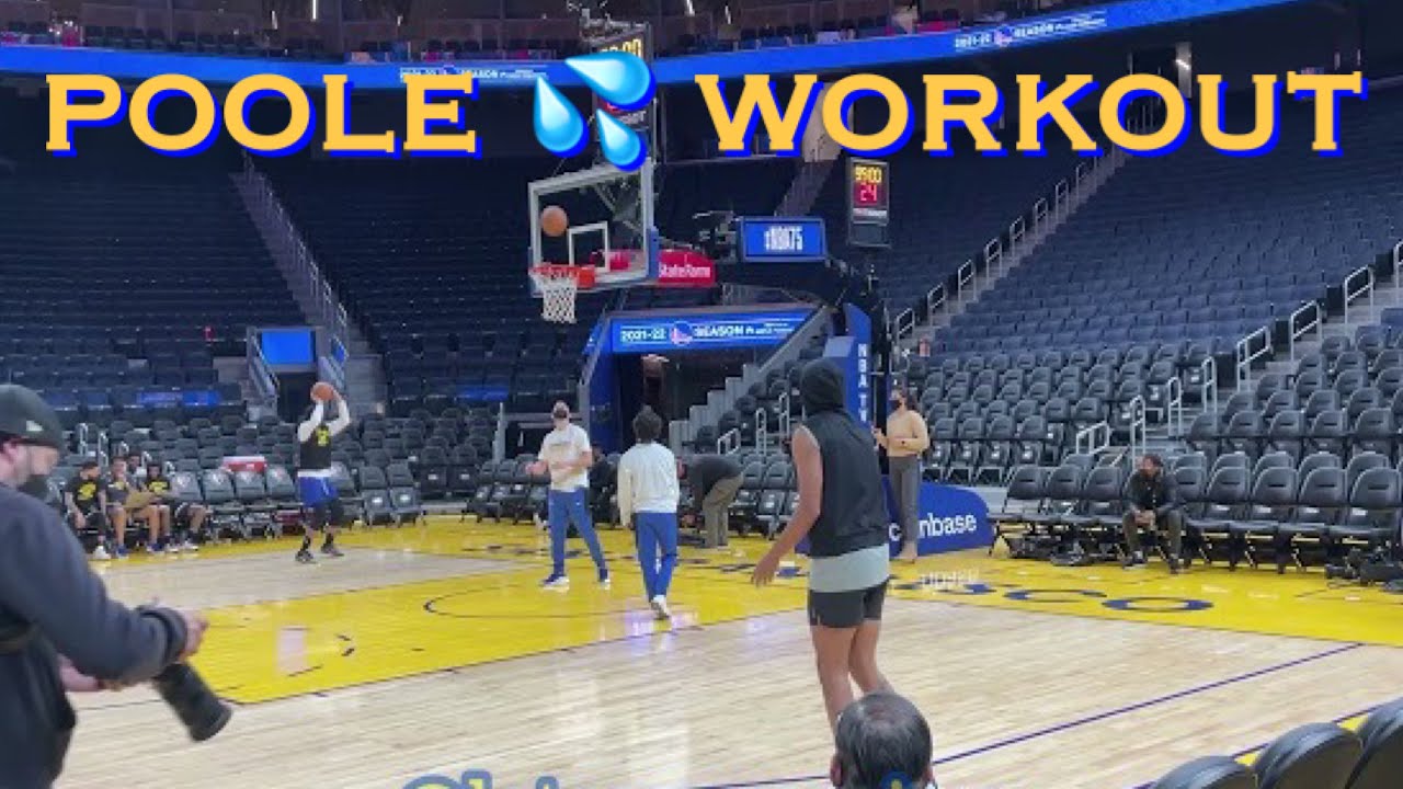 📺 Jordan Poole workout/threes at Golden State Warriors pregame before New Orleans Pelicans at Chase