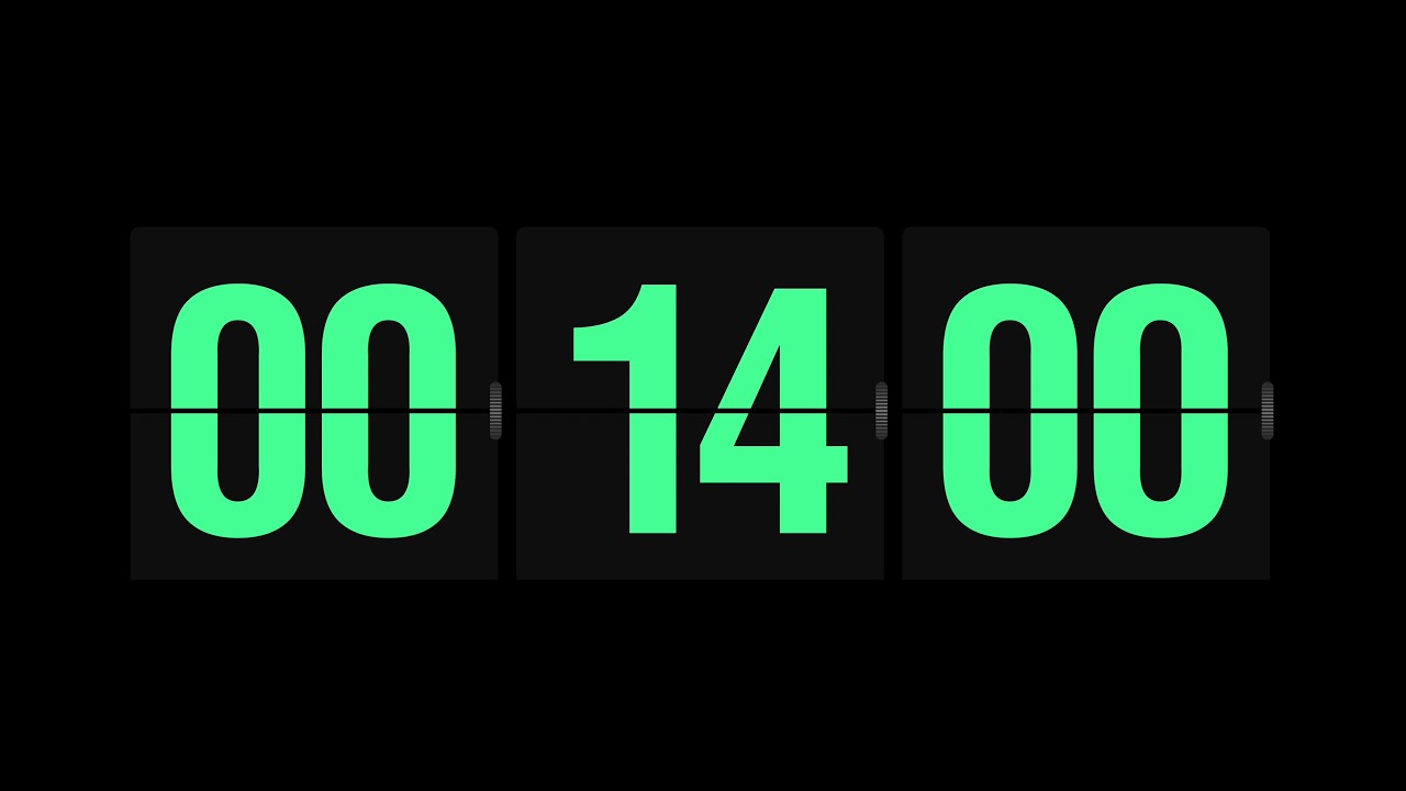 14 Minute Lime Digits Timer ⏱️ | Dark Screen, Fresh Focus
