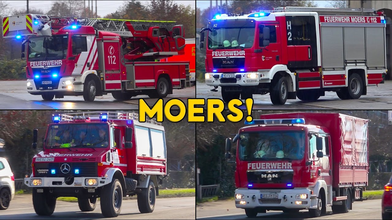 [UNIMOG RW, ELW2 & GW-L!] - GROßBRAND, ZUGUNFALL & MEHR | EINSATZFAHRTEN in MOERS!