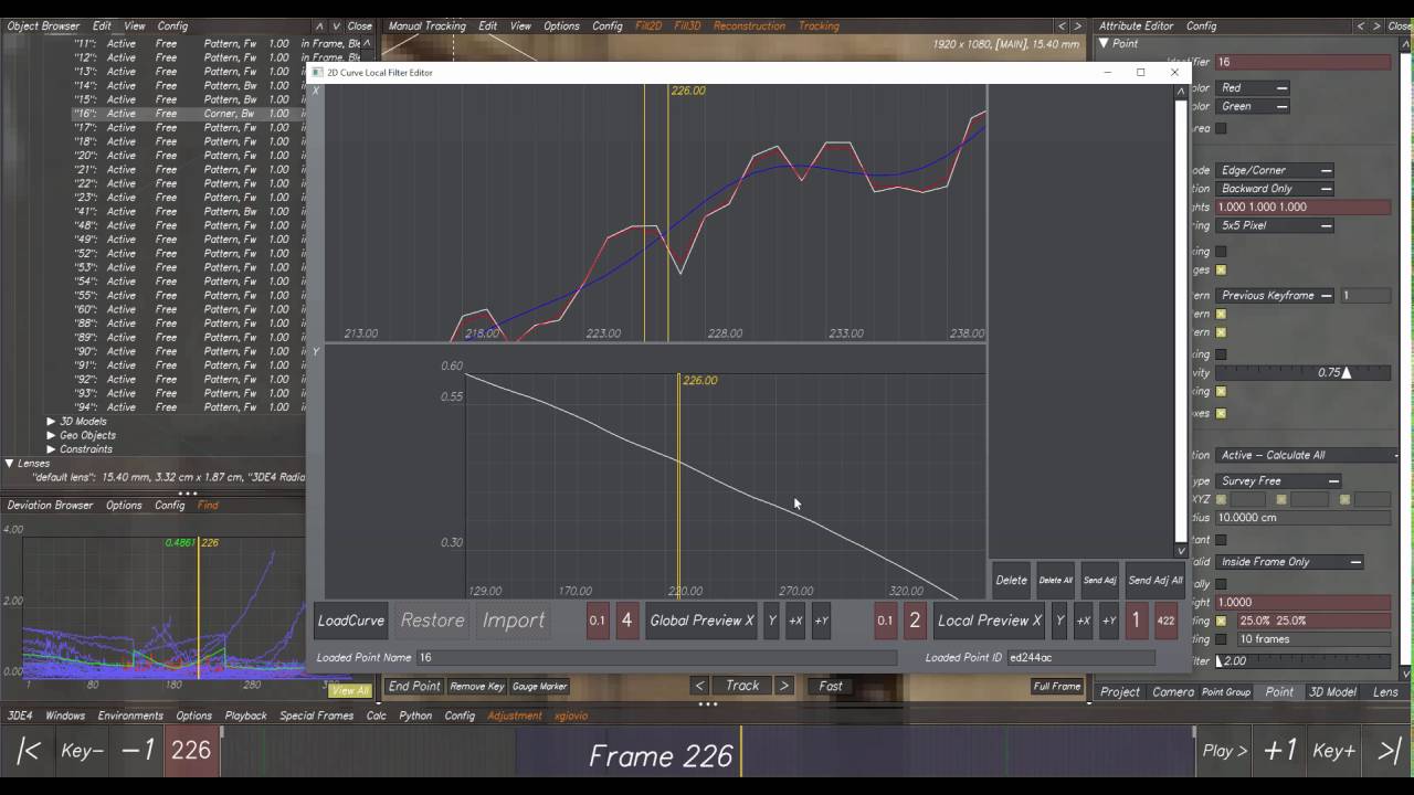 3dqualizer 4r4 - Scripts - Adjust 2D Curve Local Filter